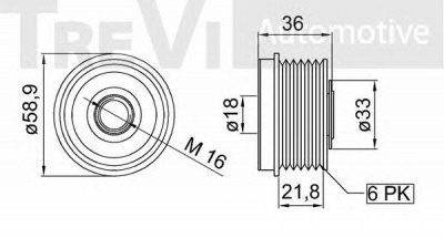 TREVI AUTOMOTIVE ap1112 -  Механизм свободного хода генератора
